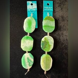 Aqua Agate Stone Slice Beads - 2 Strands NWT